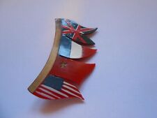 1944-45  Belgium victory Liberation Russia France UK USA  flags  on mast brooch picture