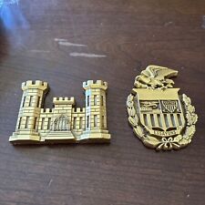 Vintage Army Corps Of Engineers Brass Wall Plate picture