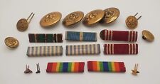 Mixed Lot Military Stripes RIBBON BAR Lapel Pin Uniform Buttons Accolades picture