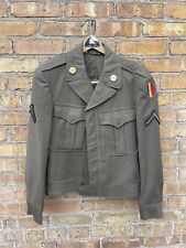 True Vintage 1944 WW2 US Army Wool Ike jacket w/ Patches Military 38 S picture
