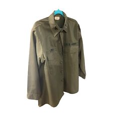 US Army Medical Officer OG 507 107 Utility Fatigue Shirt with Patches 16.5” X 32 picture