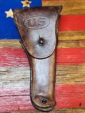 Vintage WW2 Leather US Army M1916 Holster Harpham Bros for .45 1911 Pistol  3971 picture