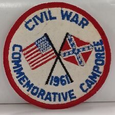 1961 CIVIL WAR COMMEMORATIVE CAMPBOREE Jacket PATCH Scout Badge 3 Inches picture