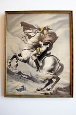 Vintage Silk Embroidery of Jacques Louis David Painting Napoleon Crossing Alps picture