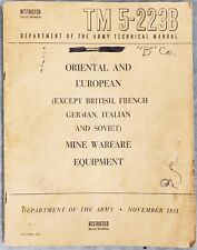 1951 Department of  Army Technical TM 5-223B Oriental and European Mine Warfare picture