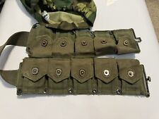 Vintage WW II / Korea US Army M1 Garand 10 Pocket Ammo Belt Plus Bonus Game Bag picture