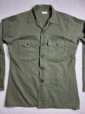 Vintage US Army Vietnam Era OG-507 Fatigue Duty Shirt Size Medium 15.5x35 Selma picture