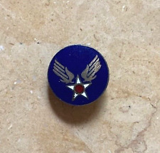 ORIGINAL WW2 US ARMY AIR FORCES EMBLEM ENAMELED STERLING SILVER PIN picture