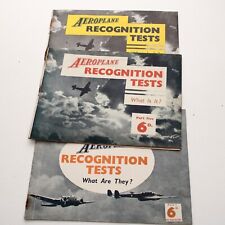WW2 Aircraft Identification Tests Set of 3 Booklets, England 1940s picture