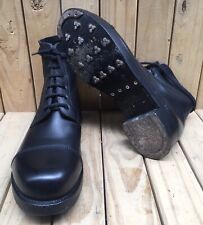 BRITISH ARMY Black  AMMO BOOTS Military Royal Guards Parade Hobnail Cadets 10 L picture
