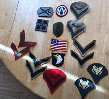 Vintage War US Army Military Insignia Shoulder Patches Lot Of 17 picture