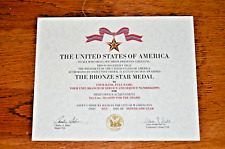 The Bronze Star Medal Replacement Certificate picture