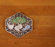 1956 French Military Army Legionnaire Unit Badge TC (Enamel/Silver) picture