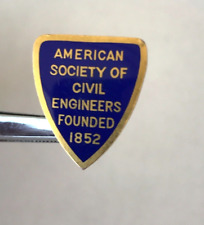 American Society of Civil Engineers Founded 1852 14K Gold Lapel Clasp Pin picture