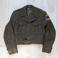 WWII Vintage U.S Army Green Wool Ike Military 'Hell on Wheels' Jacket / Size 34R picture