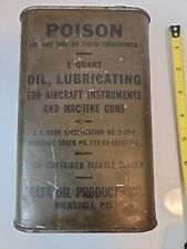 WW2 Army Oil-lubricating Aircraft Inst. & Machine Guns 1943 Contract 1 QT. Full picture
