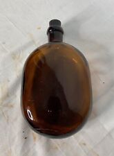 ORIGINAL Soviet RKKA WWII brown glass canteen w/stopper and pouch picture