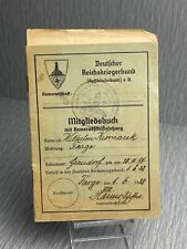 GERMAN WW2 DEUTSCHER REICHSKRIEGERBUND MEMBERSHIP BOOK picture