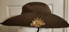 1966 Australian Military Forces Slouch Hat With Rising Sun Badge Sz 7 3/8 picture