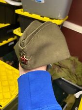 WWII SOVIET RUSSIAN M1941 OFFICER OVERSEAS PILOTKA CAP W/INSIGNIA-XLARGE picture