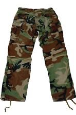 Vintage US Army Cargo Field Pants Medium Long Woodland Camo Military Combat  picture