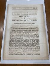 1858 Martial Law Declared In Washington During Indian War Congress Resolution picture