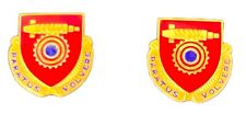 Pair US MILITARY ARMY Insignia Pin PARATUS VOLVERE 77th TRANSPORTATION BATTALION picture