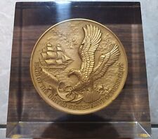 Vintage Rare Birth Of The United States Navy Bicentennial Coin In Resin Acrylic picture