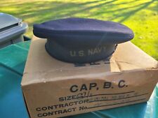 US Navy Vtg WWII Enlisted Wool Hat  Military Uniform Cap Beret W/Original Box picture