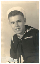 WW2 U.S. Navy Young Sailor Boy in his uniform. Some damage to lower edge. 5