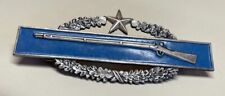 Vintage US ARMY Sterling Silver COMBAT BADGES  2nd Award CIB 1 Star~E H SIMON picture