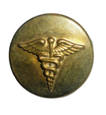 Vintage US Army Medical Corps Enlisted Lapel Pin Brass Gold Tone picture