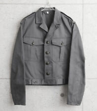 Vintage 1960s Dutch Army grey ike jacket short Military coat cropped style picture