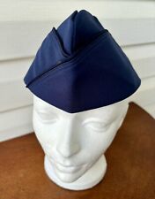 US Air Force Garrison Cap Mens 7 3/8 Blue Vintage '69 Enlisted Service Dress Hat picture