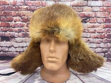 Original Hat Winter Natural Red Fox Fur Ushanka Hat Natural Fur 59 size picture