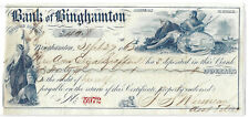 CIVIL WAR 1862 $40 Patriotic Certificate Bank of Binghamton NY Ornate Indian picture
