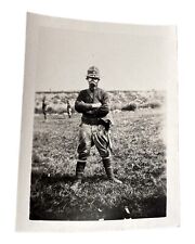 WW1 Era Photo U.S. Army Sergeant Wearing Gas Mask In Field picture