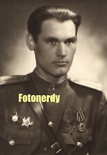 WWII Era Soviet Russian Photo Red Army Artillery Captain Moscow Defender a19 picture