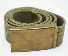 Korean War Era Army Green Named Webbing Belt Brass Buckle 32