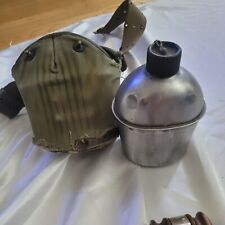 WW2 US Army Military Canteen Foley 1945 W/ Original Full Belt & Insert US SMCO picture