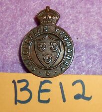 BE12 Shropshire Yeomanry cap badge King's crown picture