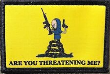 Are You Threatening Me?  Morale Patch Tactical Military Army Badge Flag USA Hook picture