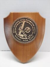 Rare USA Navy U.S. Data automation Newport RI Plaque On Wood medal  picture