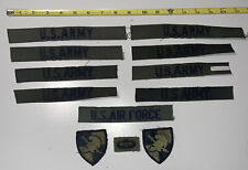 Lot (12) U.S. ARMY Name Tape Tag GREEN BLACK LETTERS STRIP MILITARY Sew On Patch picture