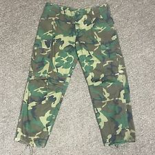 Vintage ERDL Camo RDF Trousers Size Med-Short Pants 1977 Cotton Ripstop Green picture