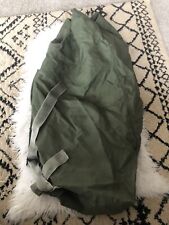 Vintage Military Canvas Duffle Bag Backpack Drab Army Olive Green LARGE. I picture