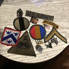 Vintage lot of 15 Military Army Patches + Pins picture