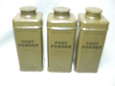 Lot of Three Vintage U.S. Army Foot Powder 3 oz. Cans - Full picture