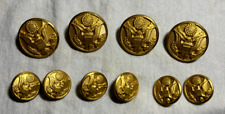 Lot of 10 UNITED STATES NAVY Eagle Military Buttons Waterbury Button Co. - Gold picture