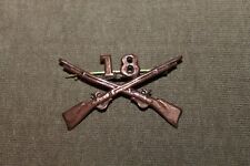 Original Pre to Early WW1 Era U.S. Army 18th Infantry Regiment Metal Cap Badge picture